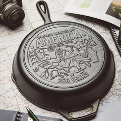 Lodge 10.25 Inch Seasoned Cast Iron Skillet, USA Icons