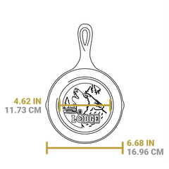Wildlife Series™ 6.5 Inch Cast Iron Wolf Skillet